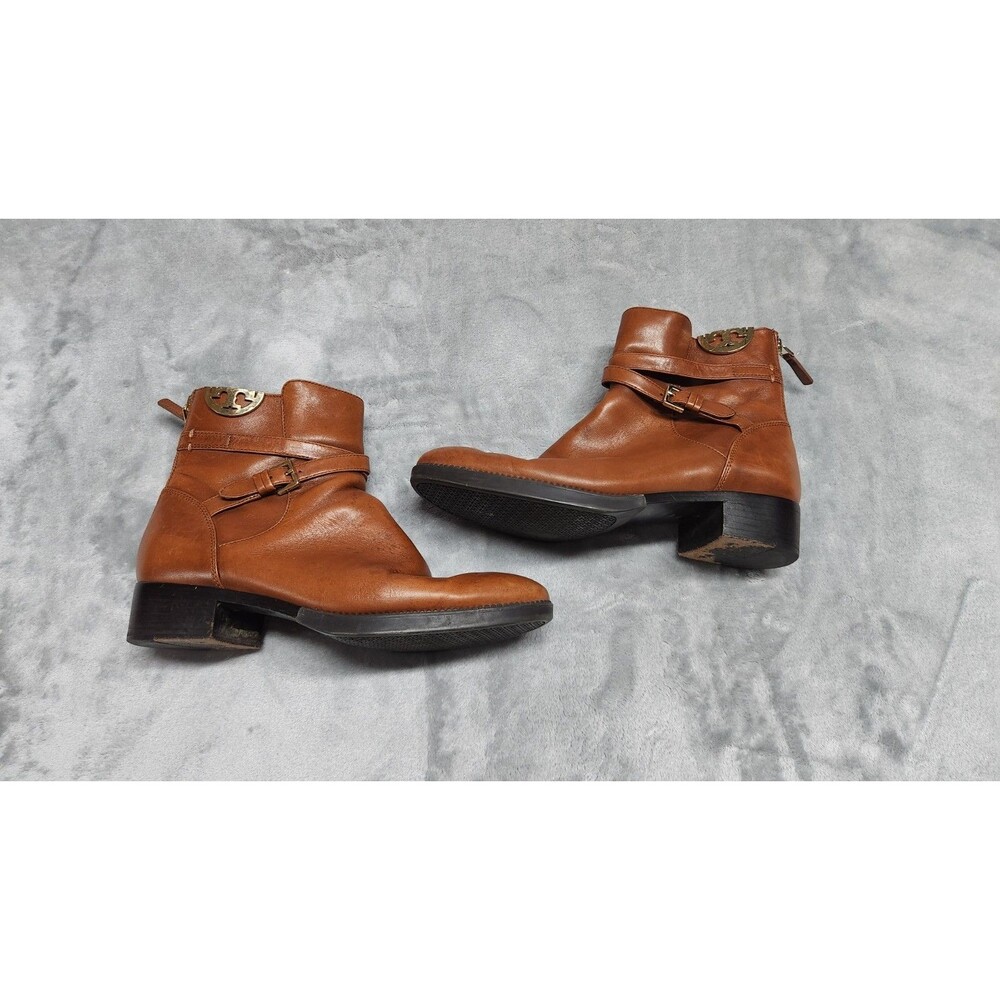 Tory Burch Women's Size 9M Penny‎ Brown Sidney Ankle Boot Booties